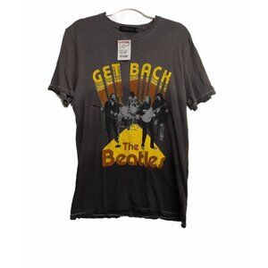Junk Food Clothing Los Angeles Get Back The Beatles Mens Gray T-Shirt Cotton S
